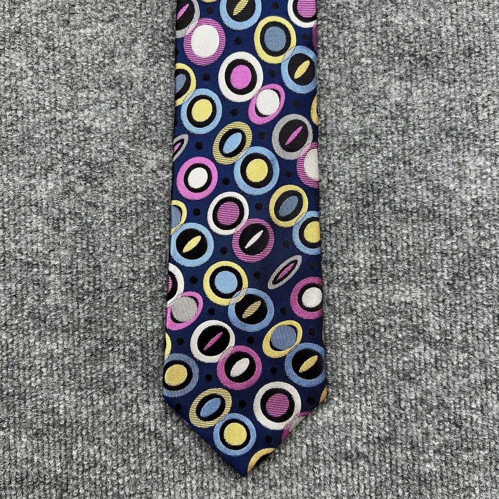 OXXFORD CLOTHES Men's Silk Necktie USA Designer Geometric 4" x 60"